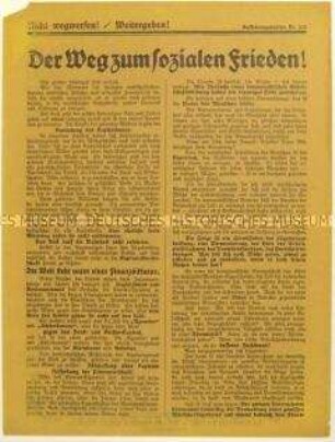 Flugblatt der Deutschen Erneuerungs-Gemeinde gegen den Kapitalismus