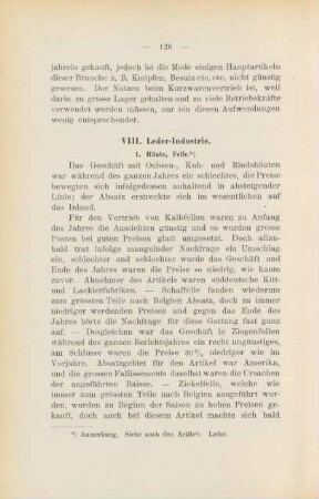 VIII. Leder-Industrie.