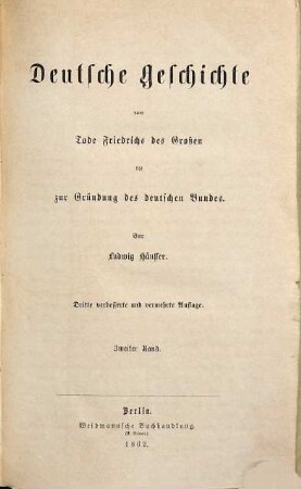 Deutsche Geschichte vom Tode Friedrichs des Großen bis zur Gründung des deutschen Bundes, 2