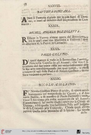 [XXXXI. Nicolo Giolfino – L. Felice Riccio detto Brusasorzi]