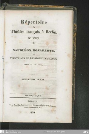 Napoléon Bonaparte, ou trente ans de l'histoire de France : drame en six actes