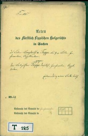 Langhof modo Tappe Nr. 9 zu Lütte gegen Tappe, Leibzüchter Nr. 9 zu Lütte - Entwendung einer Birke