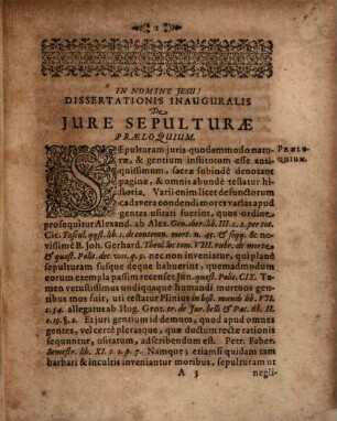 Tractatio Juridica De Jure Sepulturae