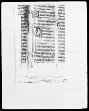 Biblia sacra mit Missale — Initiale P (aulus) im Gespräch mit Titus, Folio 574recto