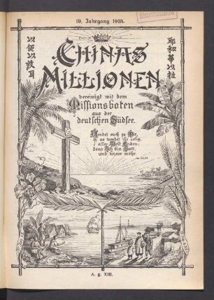19.1918: Chinas Millionen : Organ d. Deutschen Zweiges der China-Inland-Mission ... Liebenzell