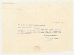 Brief an Fritz Meyer : 04.09.1914