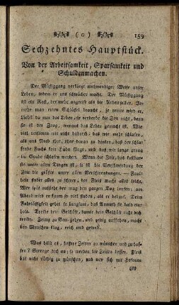Sechzehntes Hauptstück. Von der Arbeitsamkeit, Sparsamkeit und Schuldenmachen