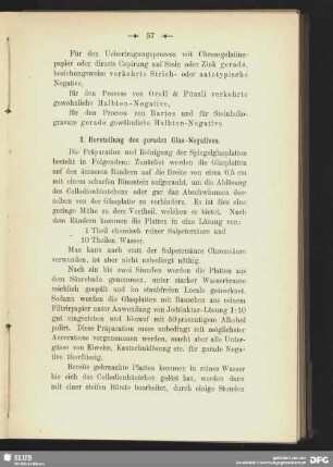 3. Herstellung des geraden Glas-Negatives