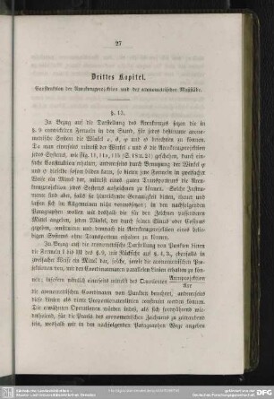 Drittes Kapitel. Construktion der Axenkreuzprojektion und der axonometrischen Maßstäbe
