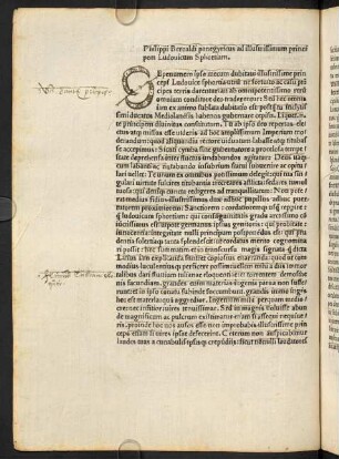 Philippi Beroaldi panegyricus ad illustrissimum principem Ludouicum Sphortiam.