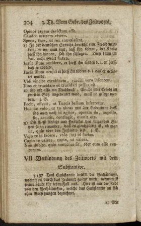 VII. Verbindung des Zeitworts mit dem Substantive.