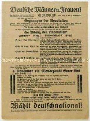 Aufruf der Deutschnationalen Volkspartei zur sächsischen Landtagswahl 1922