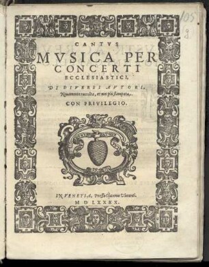 Musica per concerti ecclesiastici, di diversi autori ...