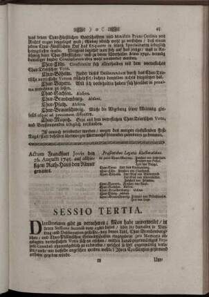 Sessio Tertia.