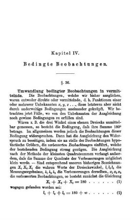 Kapitel IV. Bedingte Beobachtungen.