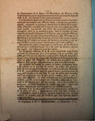 Extrait du Moniteur du 13 Avril 1814. Paris, le 12 Avril 1814