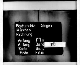 Kirchenrechnung der Stadt Siegen der Kirchmeister Hermann Seelbach und Ebert Heser