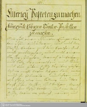 Allerley Pasteten zu machen