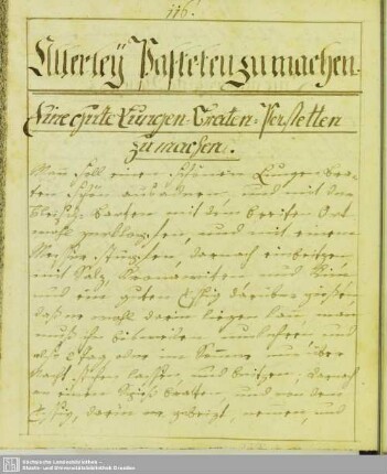 Allerley Pasteten zu machen