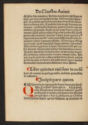 Incipit pars quinta