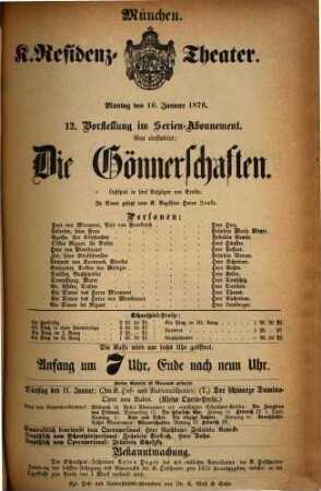Königliches Hof- und Nationaltheater. 1876