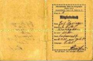 Mitgliedsausweis des Internationalen Bundes der Kriegsopfer