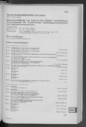 II.4 Fachübergreifende Studien