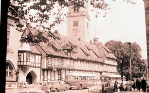 Celle: Fachwerkhäuser und Turm [von St. Marien]