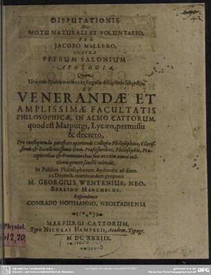 Apologia disputationis de motu naturali et voluntario