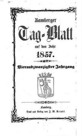 Tag-Blatt der Stadt Bamberg, 1857 = Jg. 24