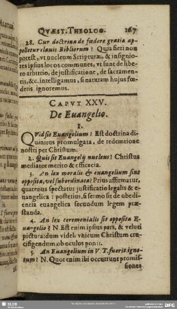 Caput XXV. De Evangelio