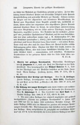 148-150 [Rezension] Jungmann, Josef, Theorie der geistlichen Beredsamkeit