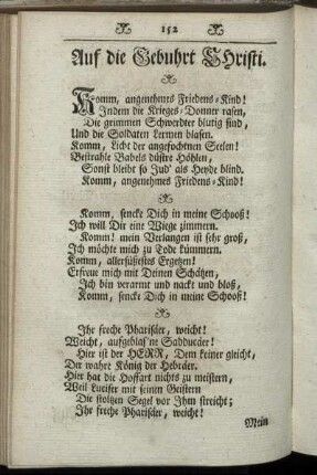 Auf die Gebuhrt Christi. - Andächtige Gedancken, welche den Heyland von dem Richt-Hause Pilati an, ...