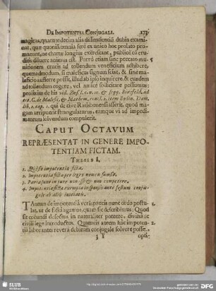 Caput Octavum Repraesentat In Genere Impotentiam Fictam