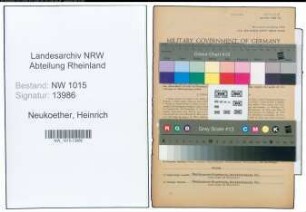 Entnazifizierung Heinrich Neukoether , geb. 21.04.1893 (Polizeimeister)