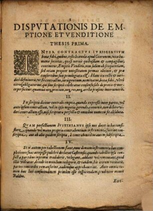 De emptione et venditione disputatio iuridica