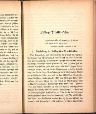 Lessings Trinitätslehre.