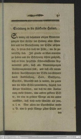 Einleitung in die stärkende Heilart