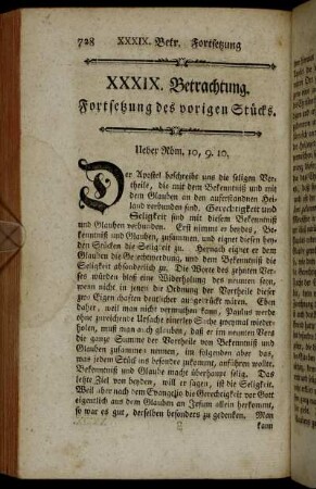 XXXIX. Betrachtung. Fortsetzung des vorigen Stücks.