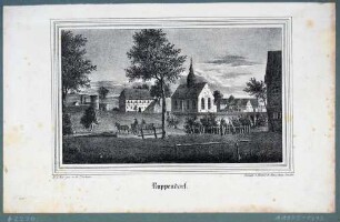 Die Kirche und die Ruine der Wasserburg in Ruppendorf bei Dippoldiswalde, aus Sachsens Kirchen-Galerie von Hermann Schmidt Bd. 4, 1840