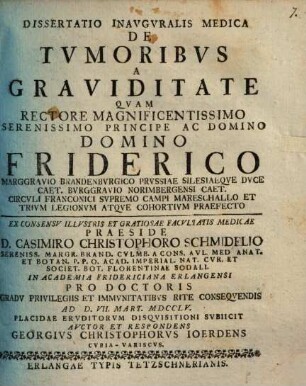Dissertatio inavgvralis medica de tvmoribvs a graviditate