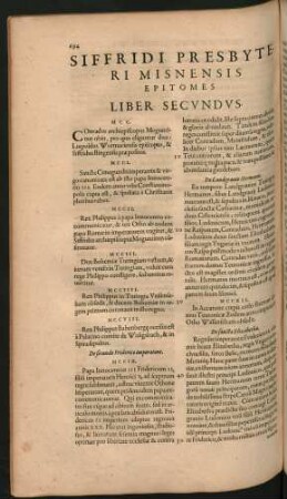 Siffridi Presbyteri Misnensis Epitomes Liber Secundus.