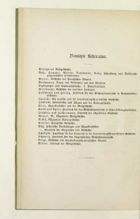 Benützte Litteratur