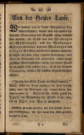 Von der Geistes Taufe.