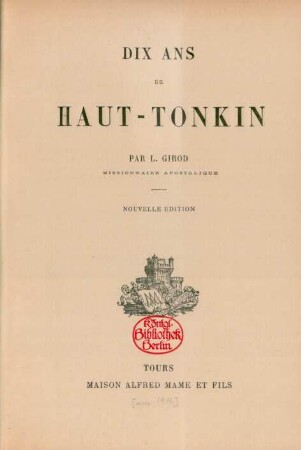 Dix ans de Haut-Tonkin