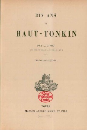 Dix ans de Haut-Tonkin