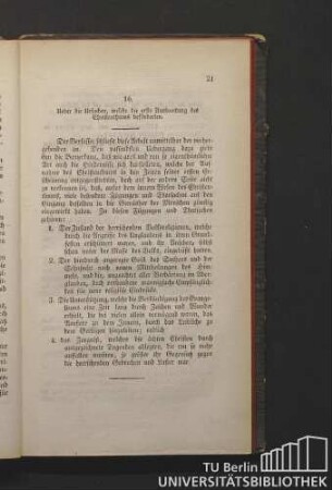 16. Über die Ursachen, welche die erste Ausbreitung des Christenthums beförderten.