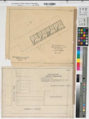 Münster (Münster) Bauvorhaben für Kinderreiche in Habichtshöhe 1. Schaubild 2. Bauabschnitt 1926 Lageplan 1926 1 : 500 30/28 x 37/40 Zeichnung Westfälische Heimstätte Wohnungsgesellschaft Münsterland