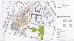 Hansjakob, Gottfried; München - Harlaching; Klinikum, Teilersatzneubau - 1. und 2. Bauabschnitt (Lageplan)