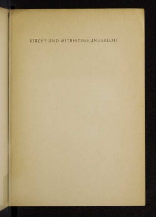 Kirche und Mitbestimmungsrecht